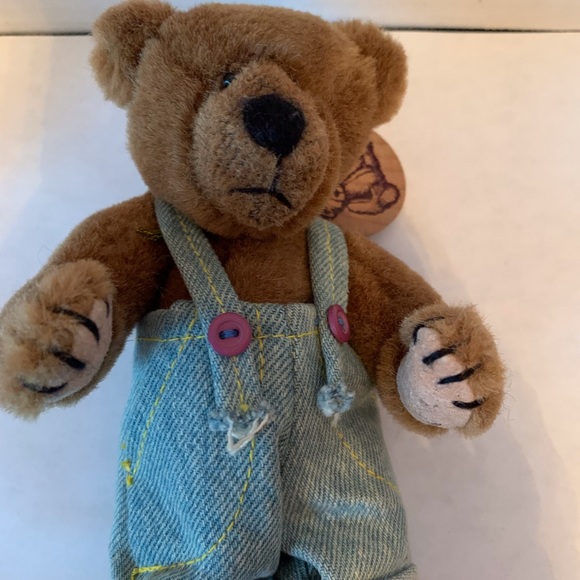 Bonita Bear little boy brown bear with demon overalls - Picture 1 of 6